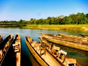 Kanus im Chitwan Nationalpark