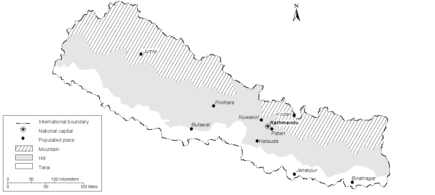 Wie ist die Temperatur in Nepal? Location of Nepal