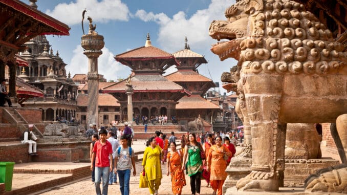 Kathmandu, Straße am Durbarplatz