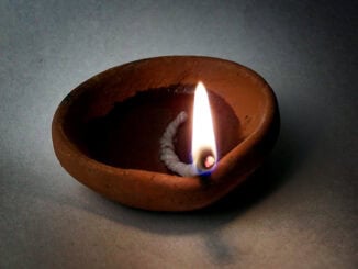 A diya - Indian oil lamp