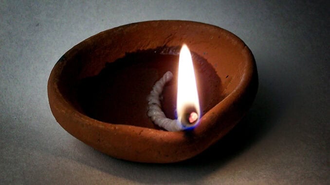 A diya - Indian oil lamp A diya - Indian oil lamp